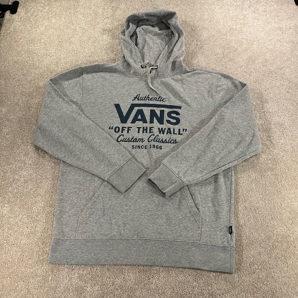 Vans Hoodie Womens Medium Gray Off The Wall Custom Classics Sweatshirt‎